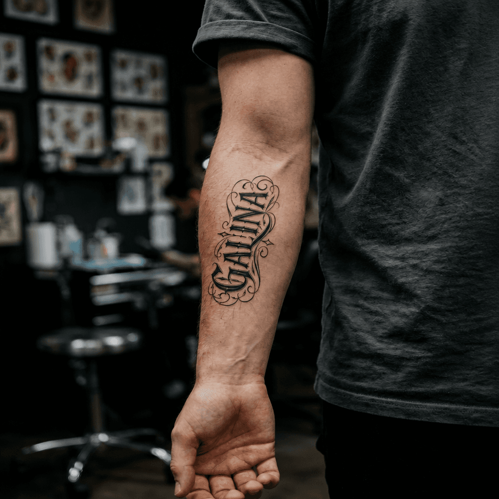 Тату эскиз: Tryon: forearm
