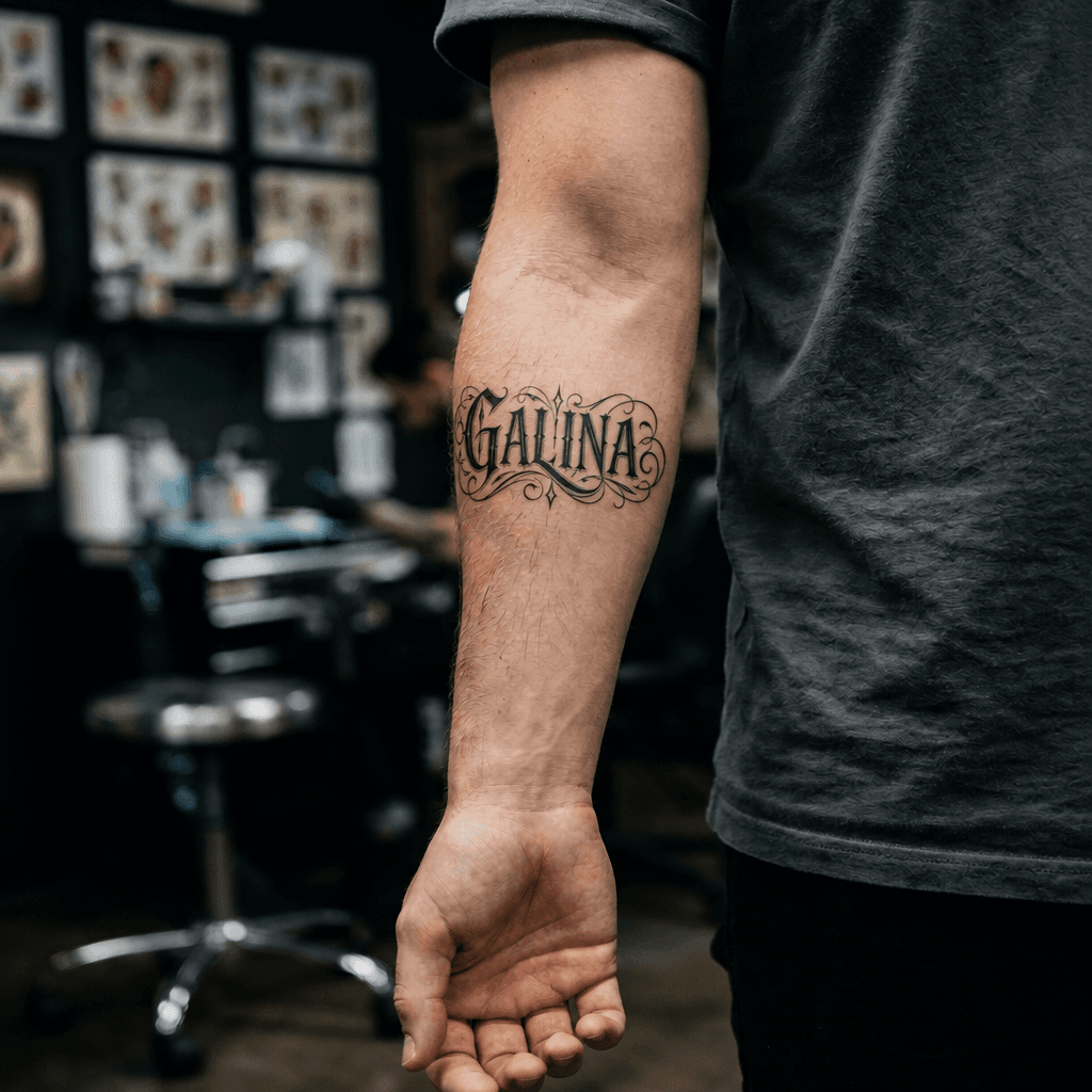 Тату эскиз: Tryon: forearm