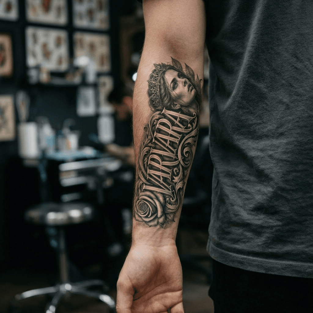 Тату эскиз: Tryon: forearm