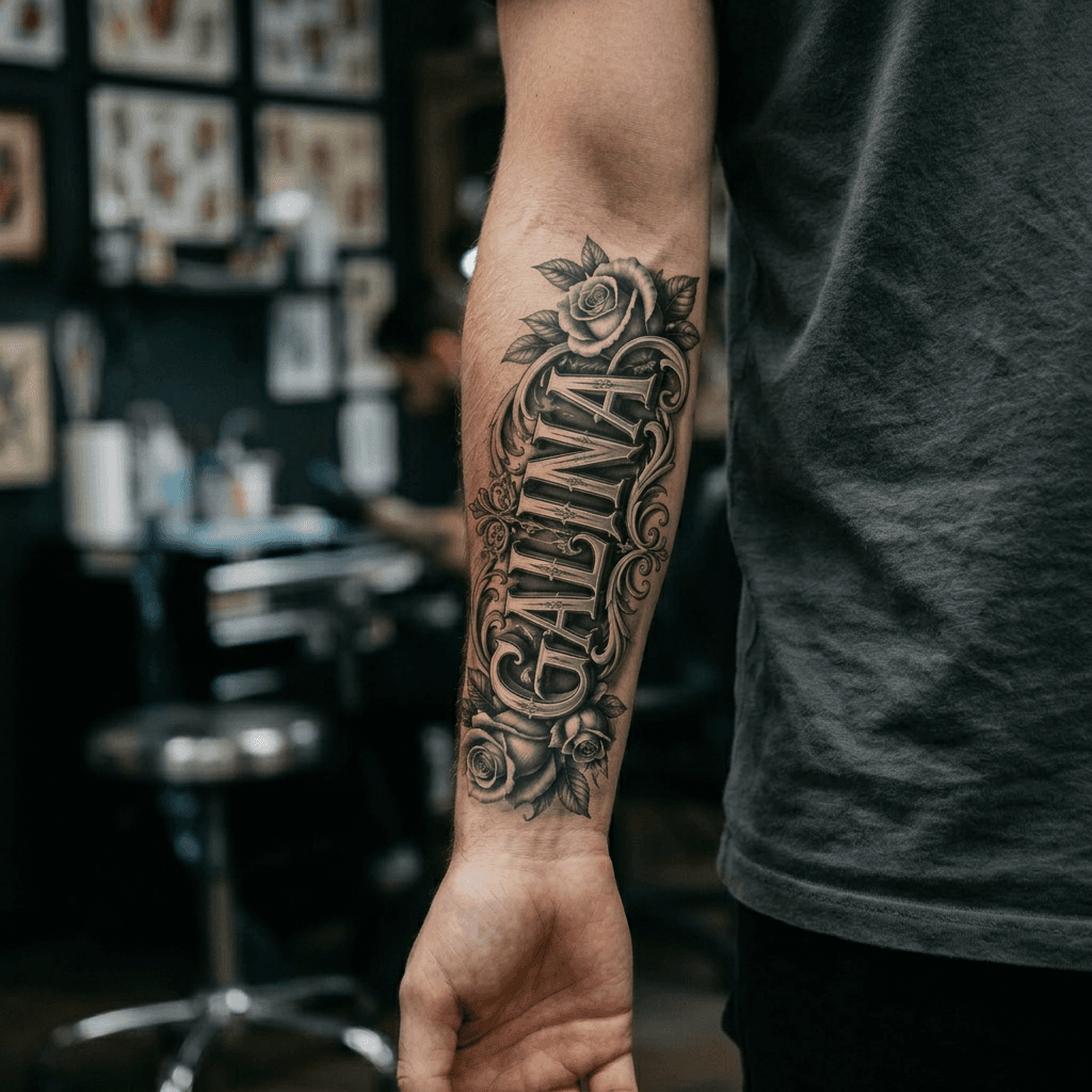 Тату эскиз: Tryon: forearm