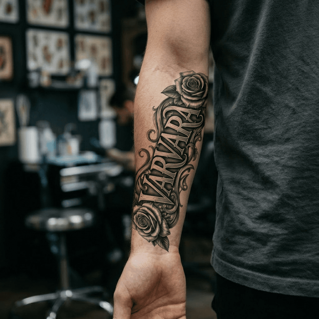 Тату эскиз: Tryon: forearm