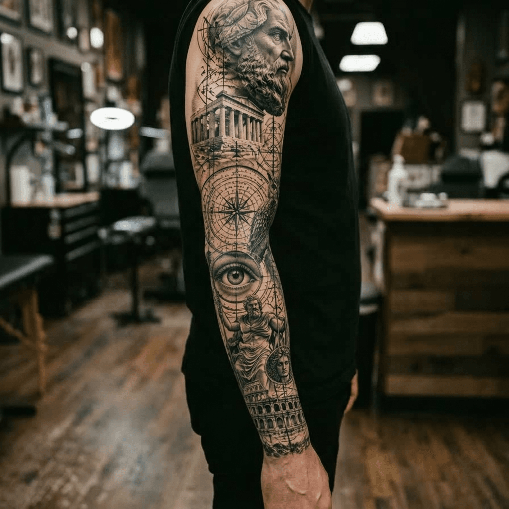 Тату эскиз: Tryon: sleeve