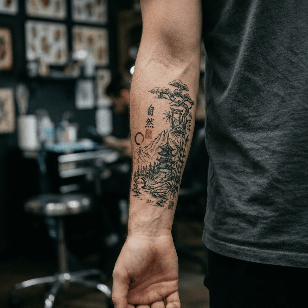 Тату эскиз: Tryon: forearm
