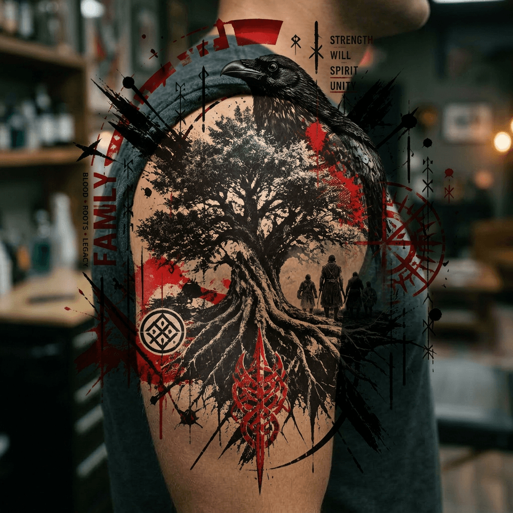 Тату эскиз: Tryon: shoulder
