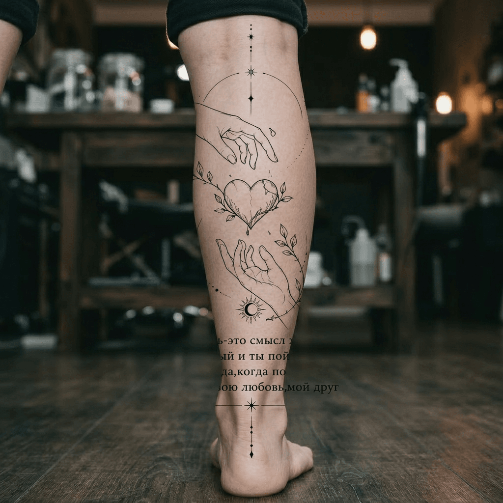 Тату эскиз: Tryon: shin