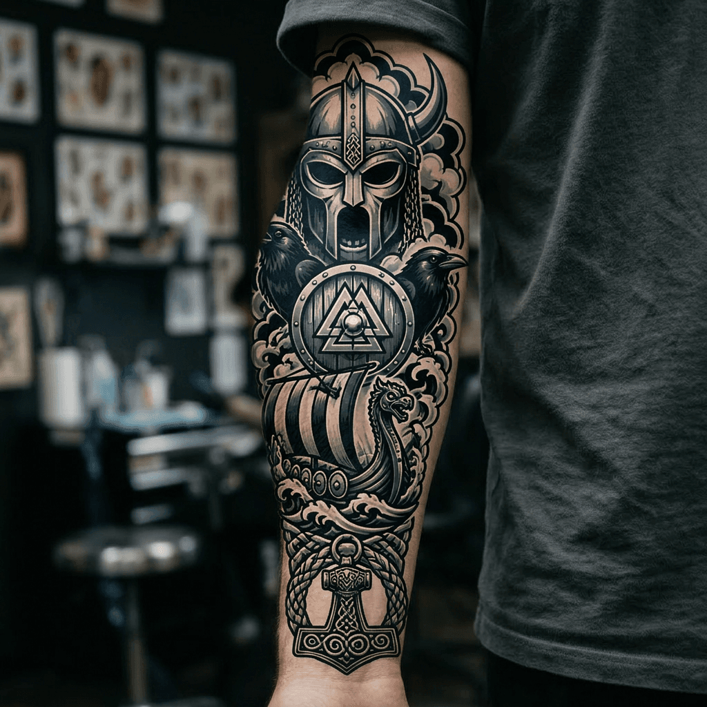 Тату эскиз: Tryon: forearm