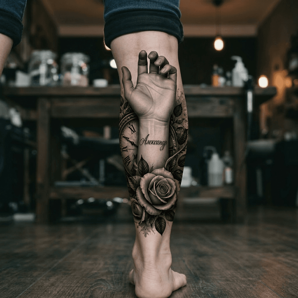 Тату эскиз: Tryon: shin