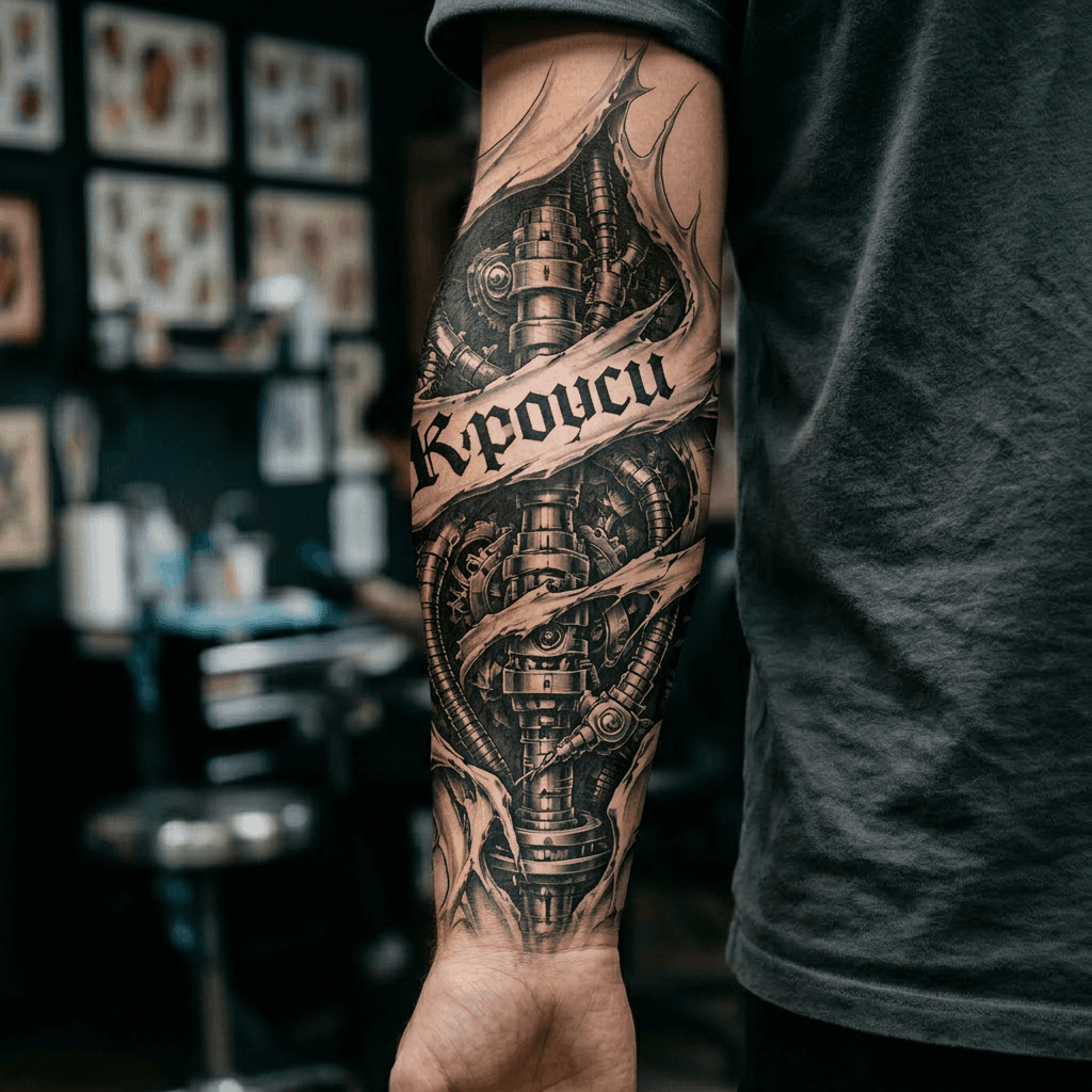 Тату эскиз: Tryon: forearm