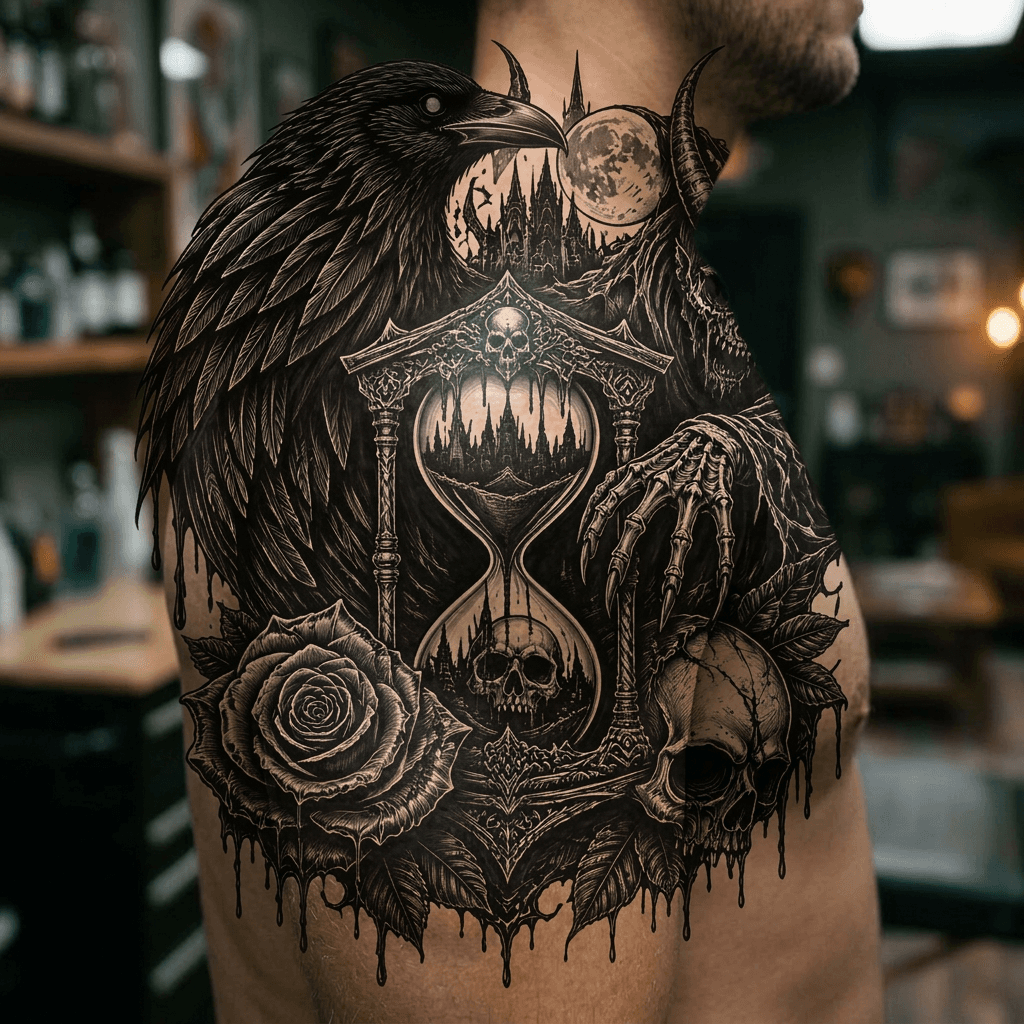 Тату эскиз: Tryon: shoulder