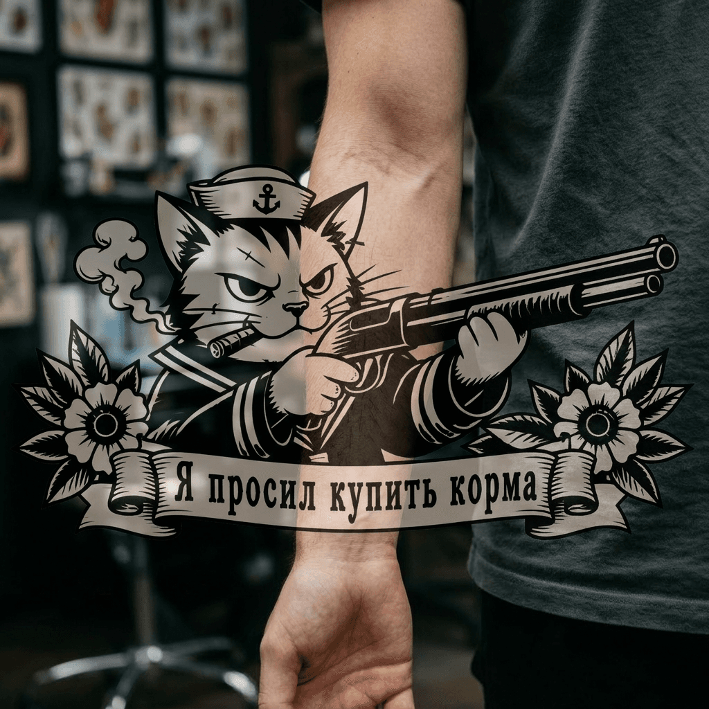 Тату эскиз: Tryon: forearm