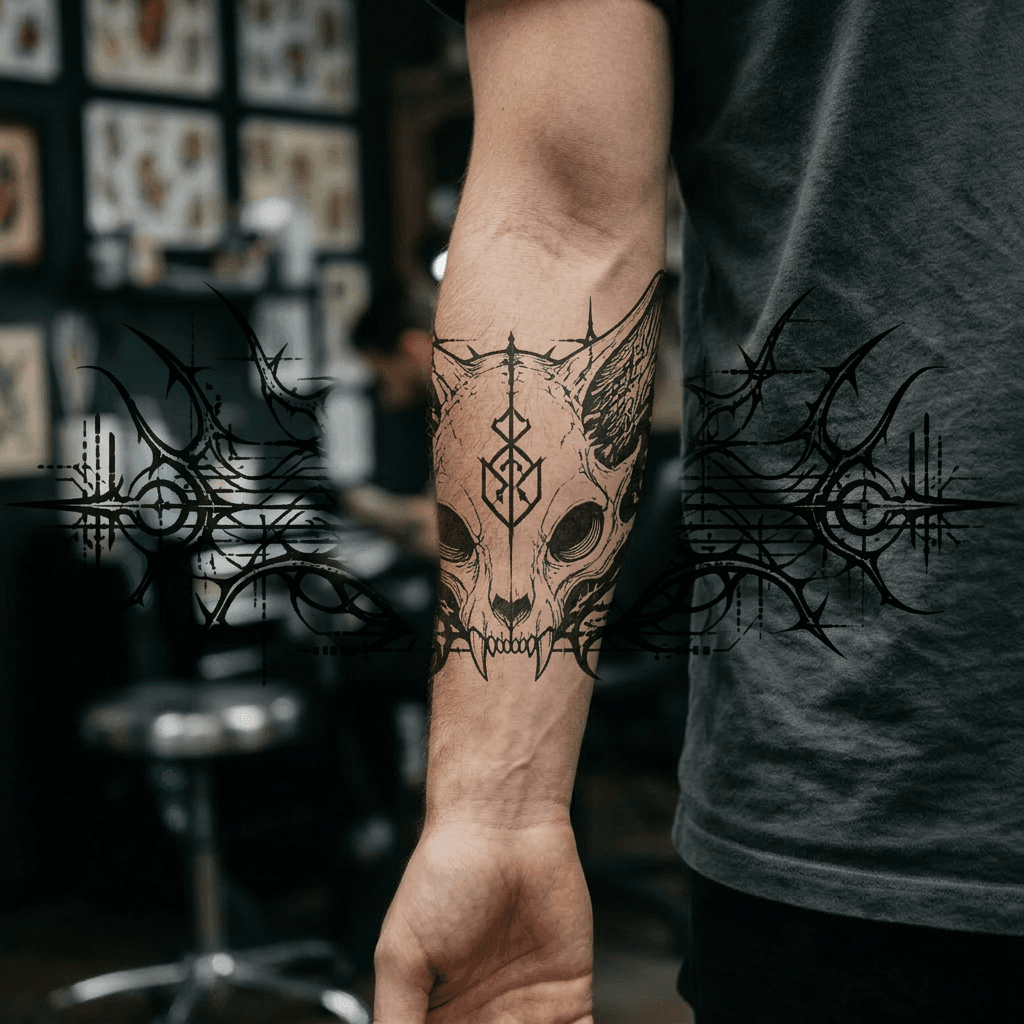 Тату эскиз: Tryon: forearm
