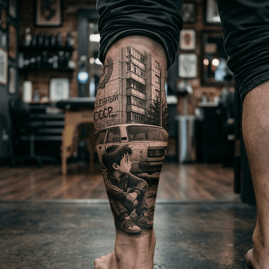 Тату эскиз: Tryon: shin