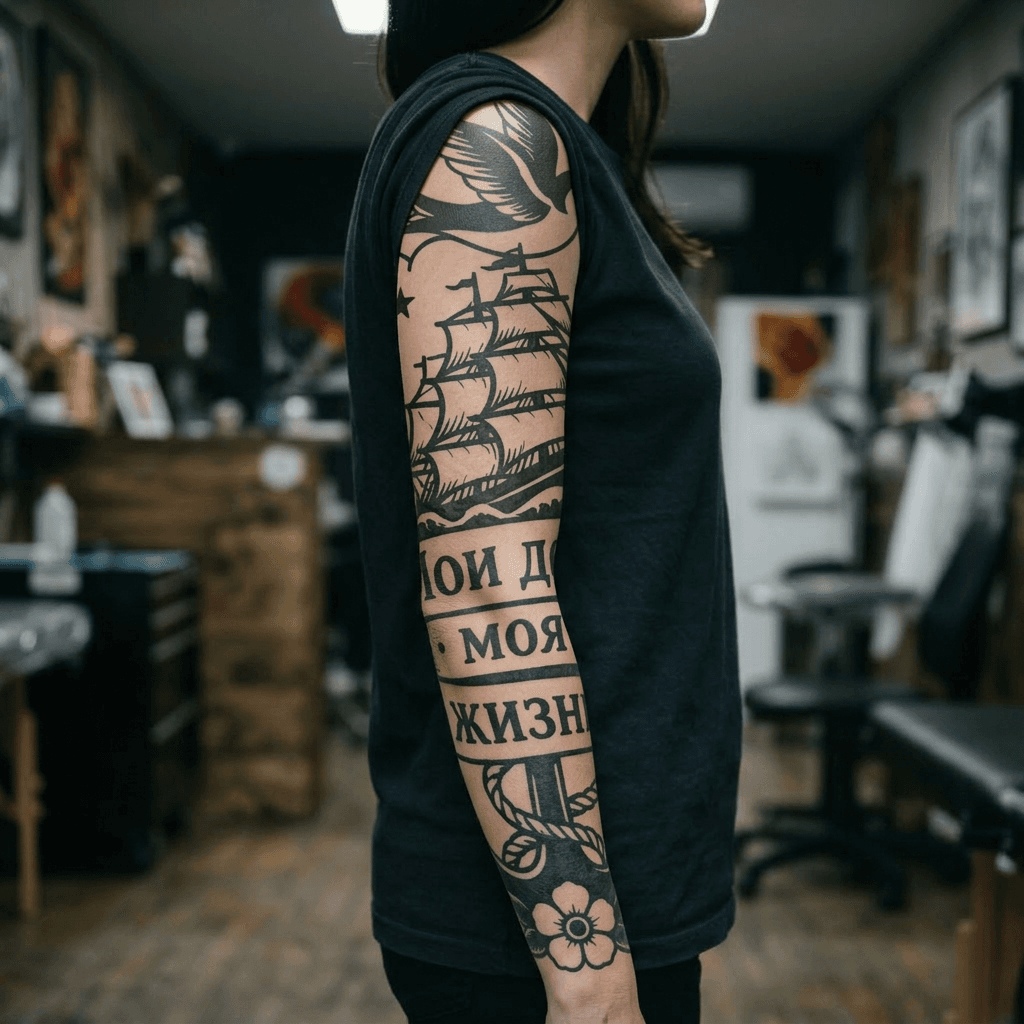 Тату эскиз: Tryon: sleeve