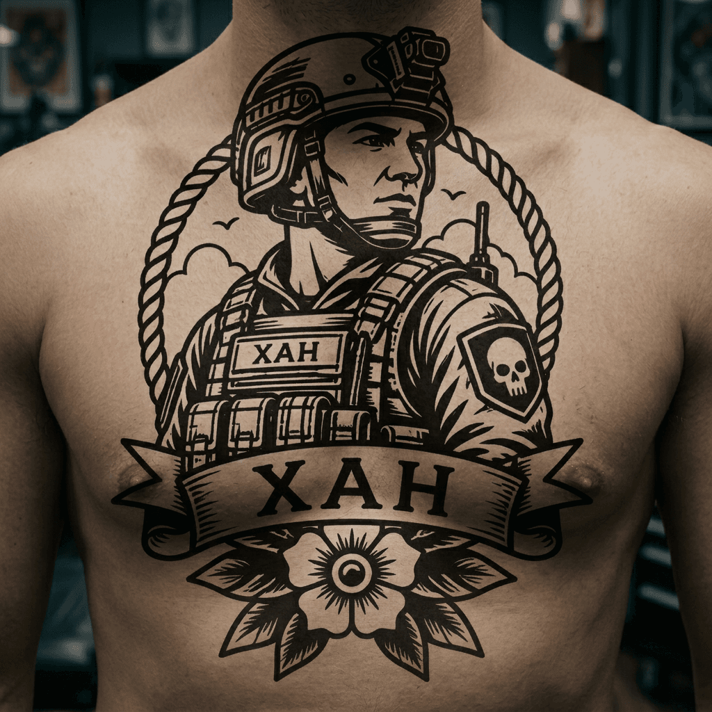Тату эскиз: Tryon: chest