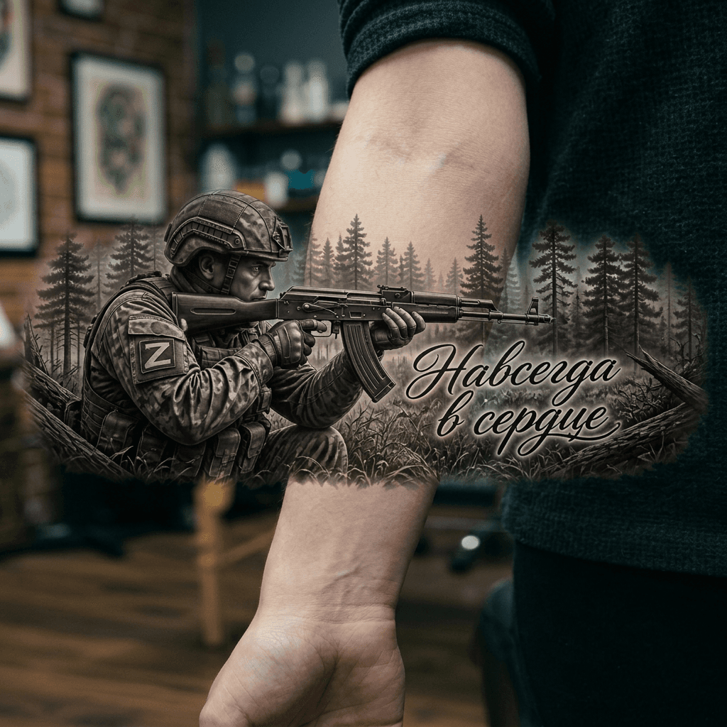 Тату эскиз: Tryon: forearm