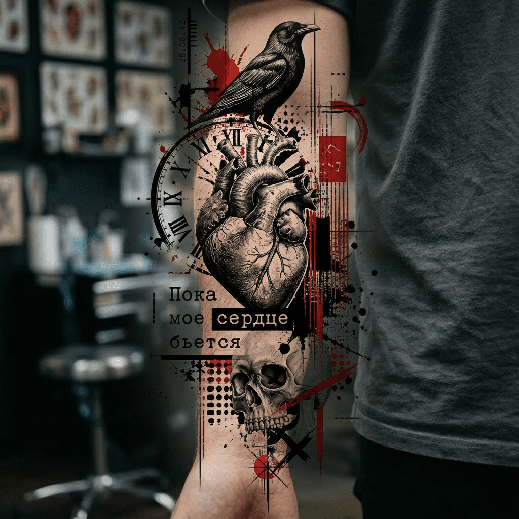 Тату эскиз: Tryon: forearm