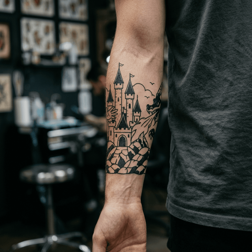 Тату эскиз: Tryon: forearm