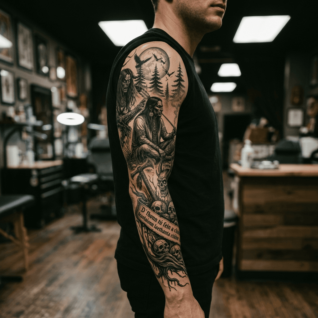 Тату эскиз: Tryon: sleeve