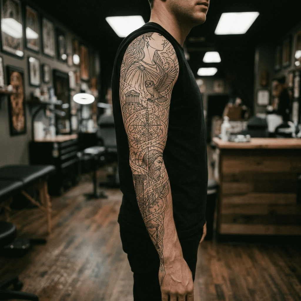 Тату эскиз: Tryon: sleeve