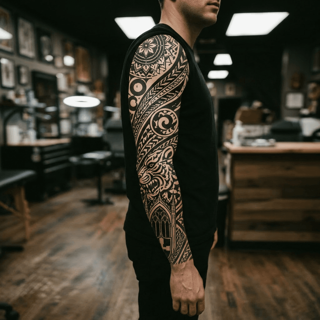 Тату эскиз: Tryon: sleeve