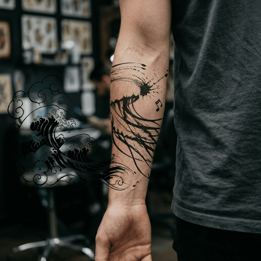 Тату эскиз: Tryon: forearm