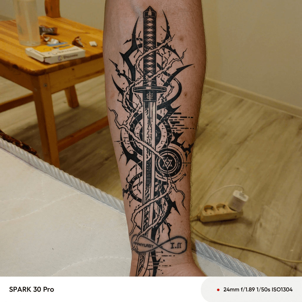 Тату эскиз: Tryon: forearm