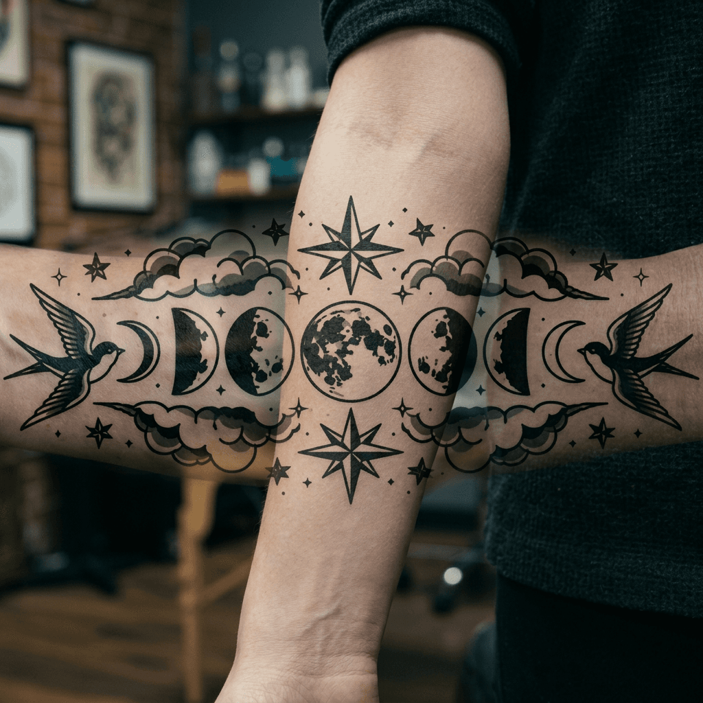 Тату эскиз: Tryon: forearm