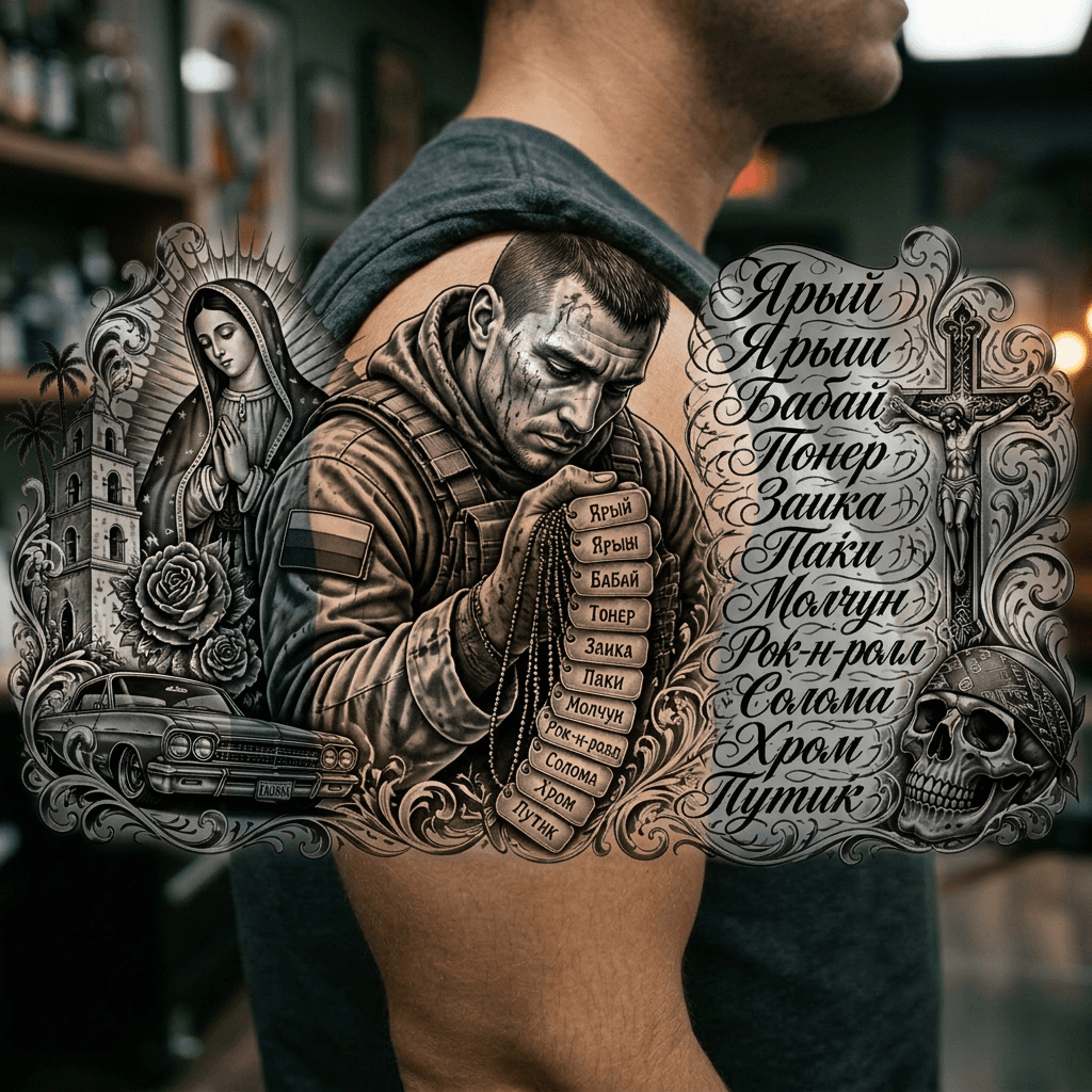 Тату эскиз: Tryon: shoulder