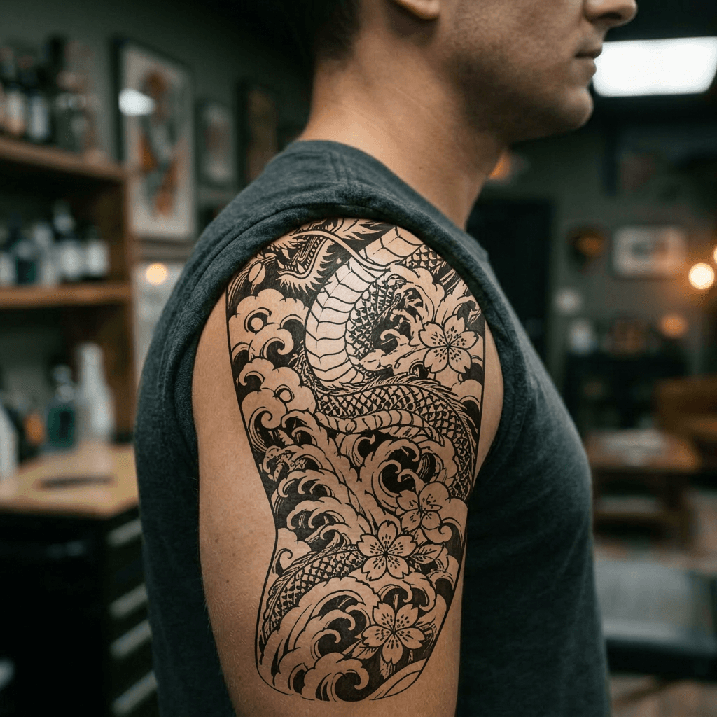 Тату эскиз: Tryon: shoulder