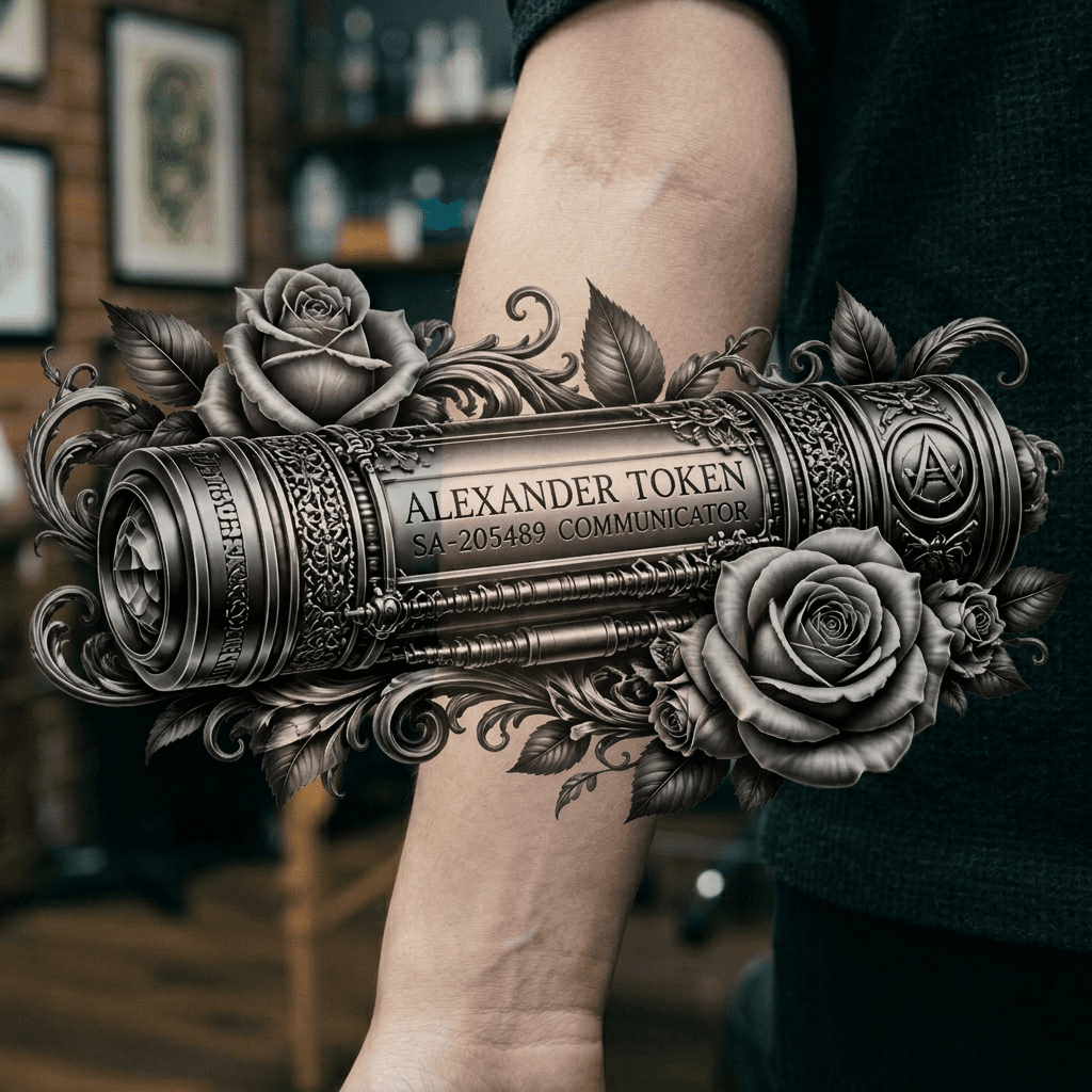 Тату эскиз: Tryon: forearm