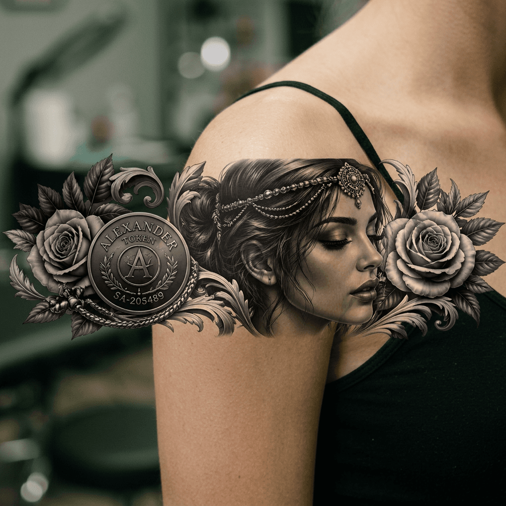 Тату эскиз: Tryon: shoulder