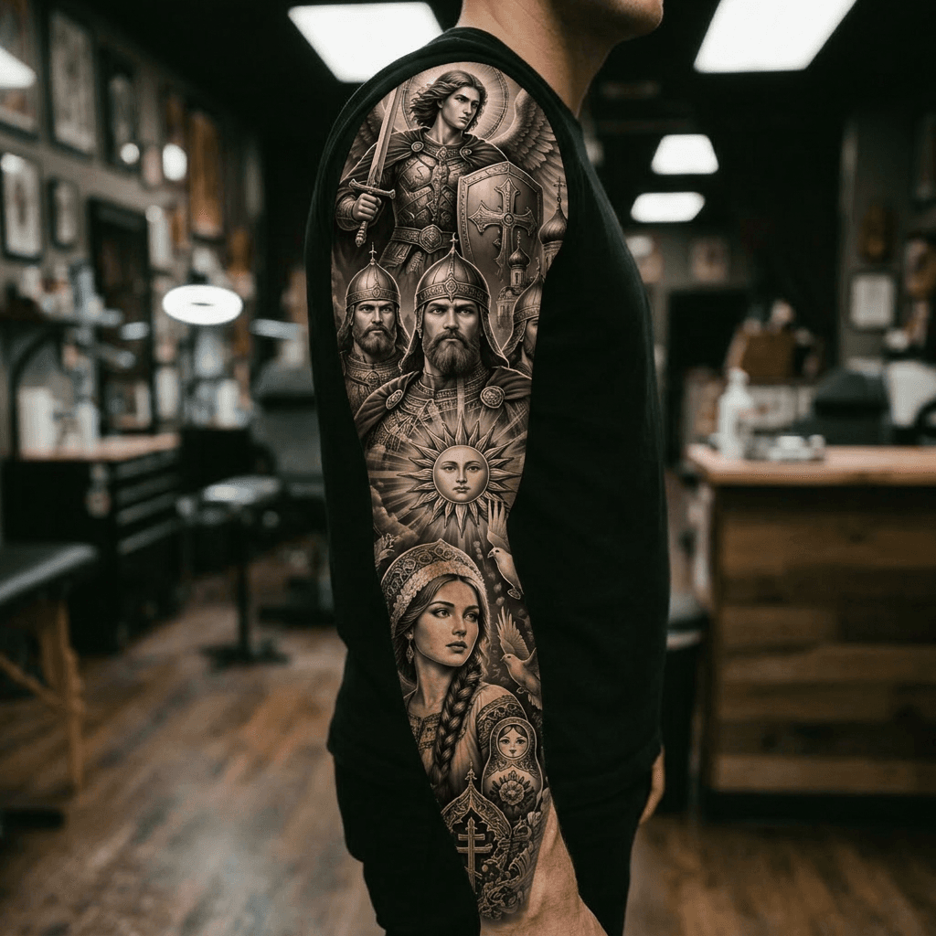 Тату эскиз: Tryon: sleeve