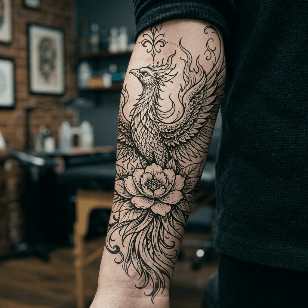 Тату эскиз: Tryon: forearm