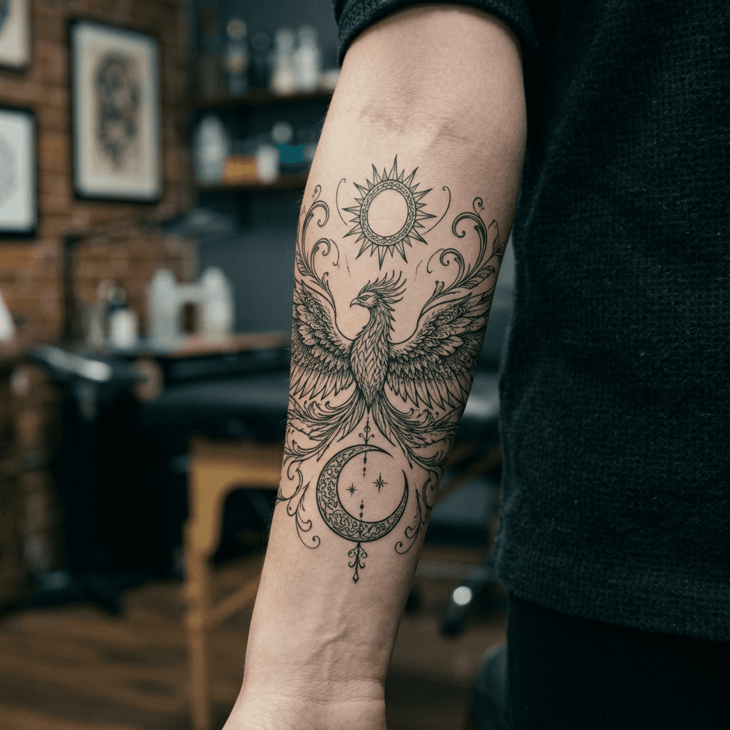 Тату эскиз: Tryon: forearm