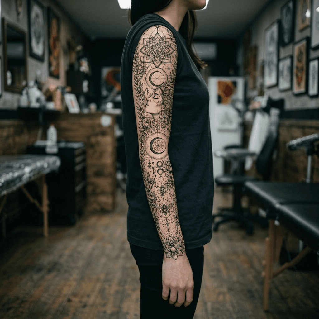 Тату эскиз: Tryon: sleeve