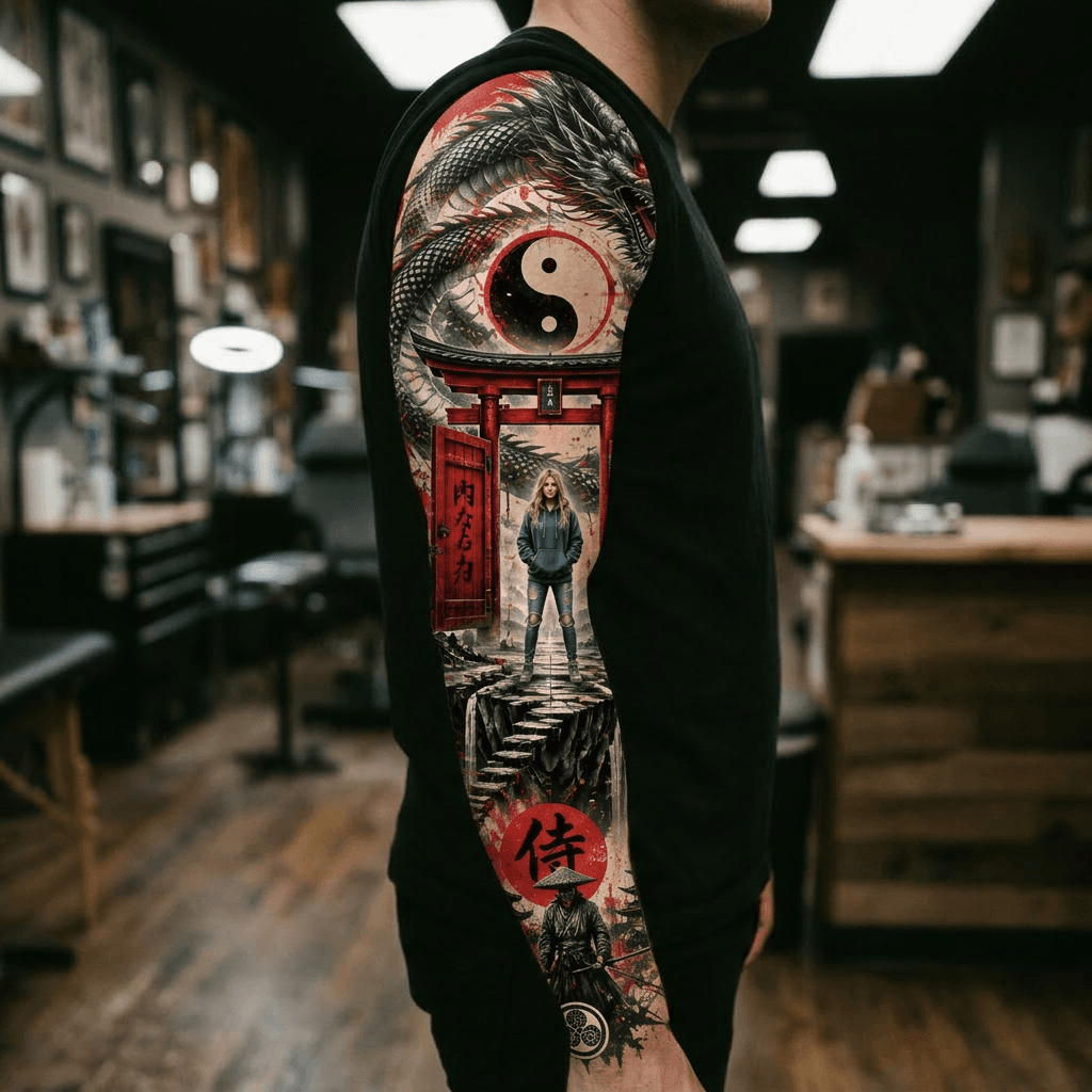 Тату эскиз: Tryon: sleeve