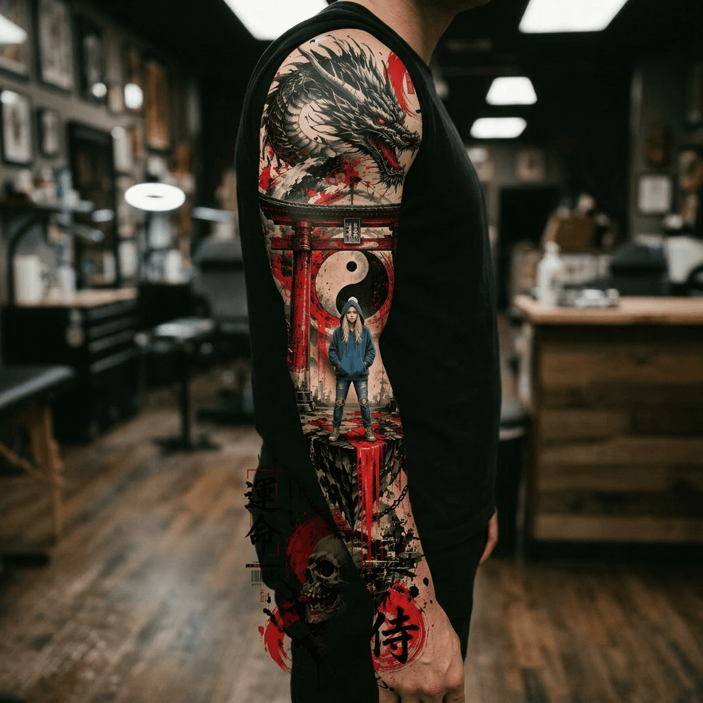 Тату эскиз: Tryon: sleeve