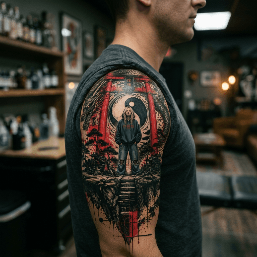 Тату эскиз: Tryon: shoulder