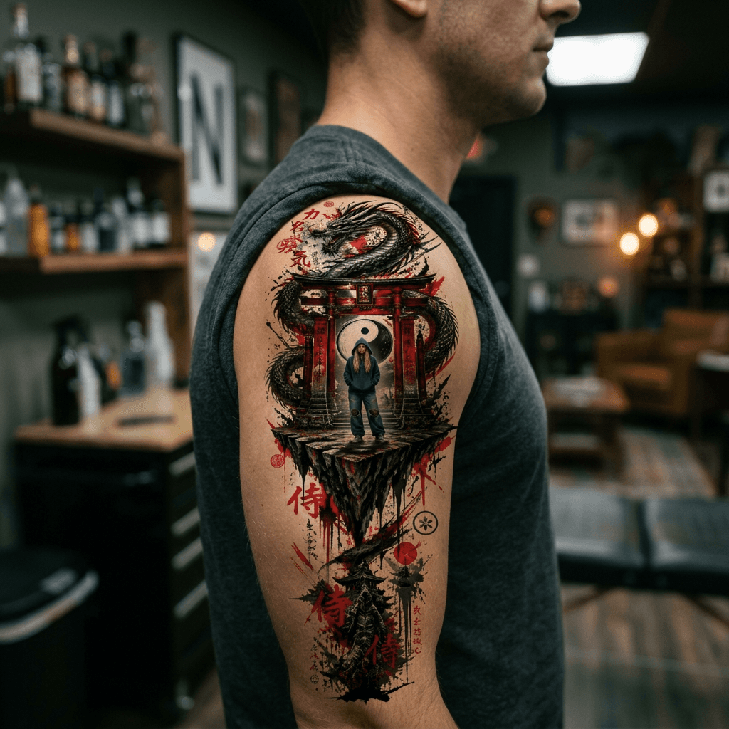Тату эскиз: Tryon: shoulder