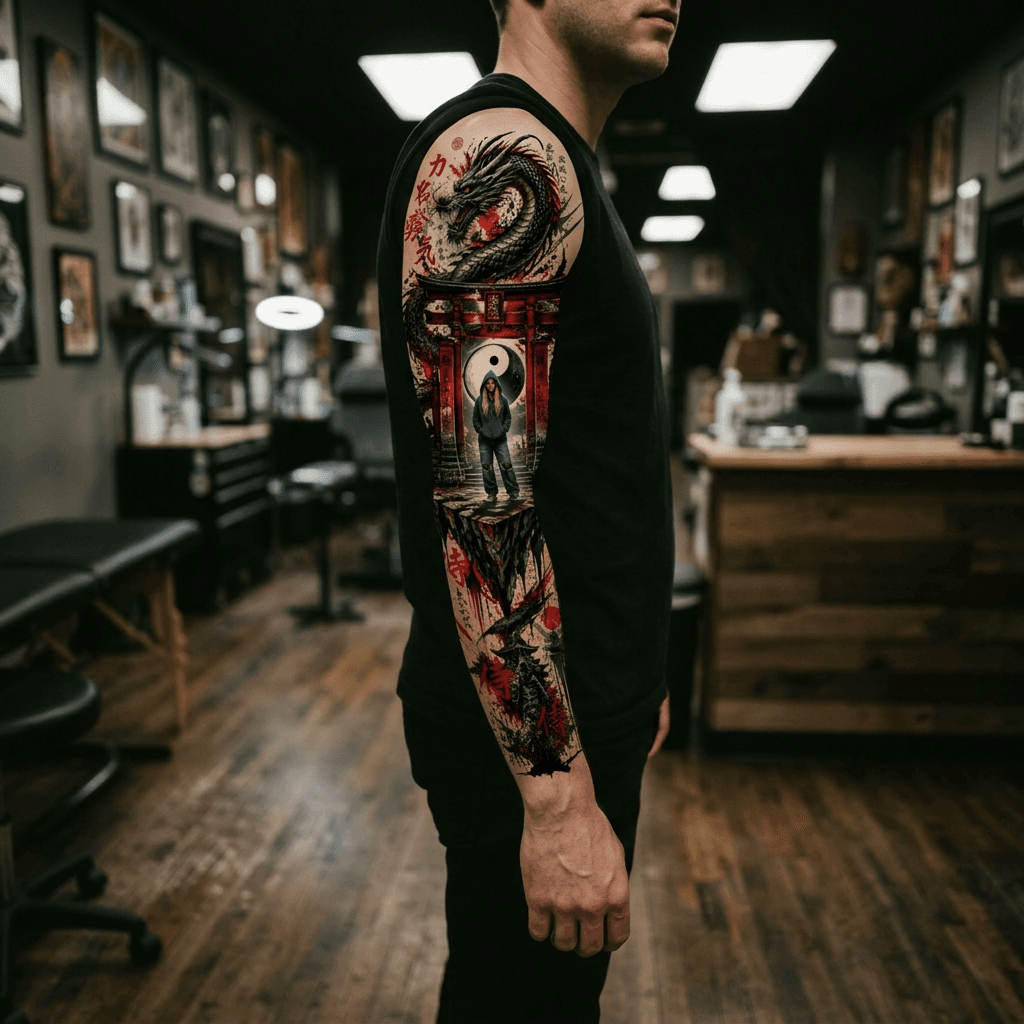 Тату эскиз: Tryon: sleeve