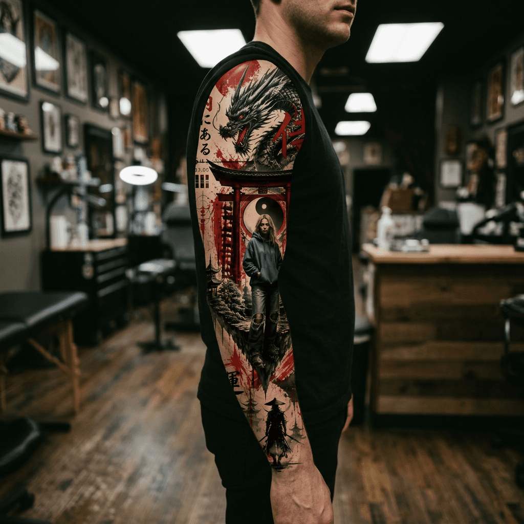 Тату эскиз: Tryon: sleeve