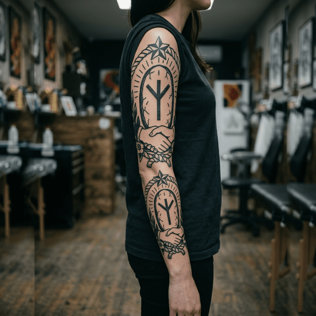 Тату эскиз: Tryon: sleeve