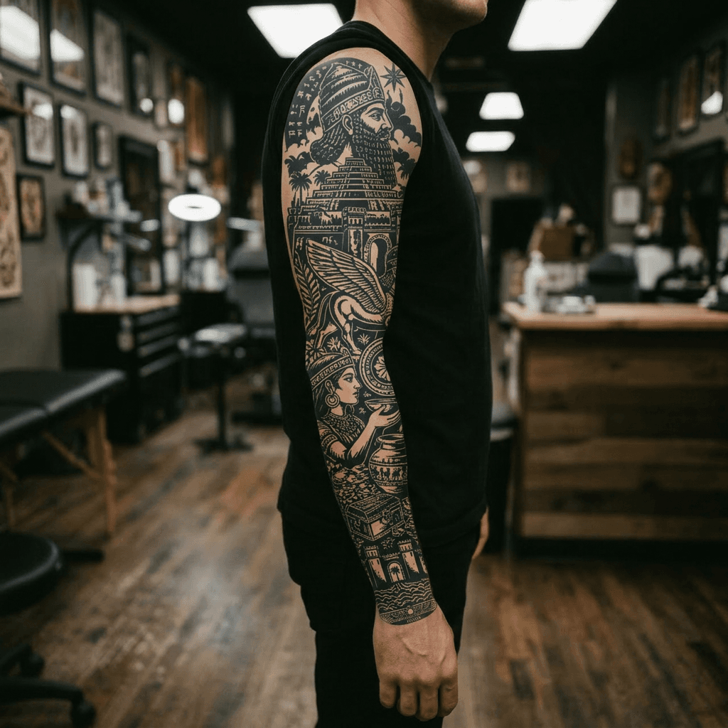 Тату эскиз: Tryon: sleeve