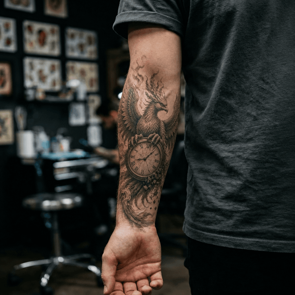 Тату эскиз: Tryon: forearm