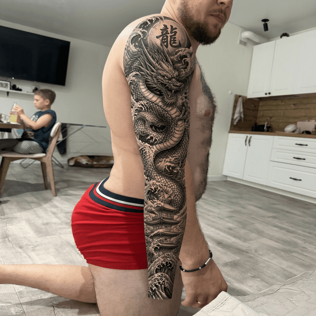 Тату эскиз: Tryon: sleeve