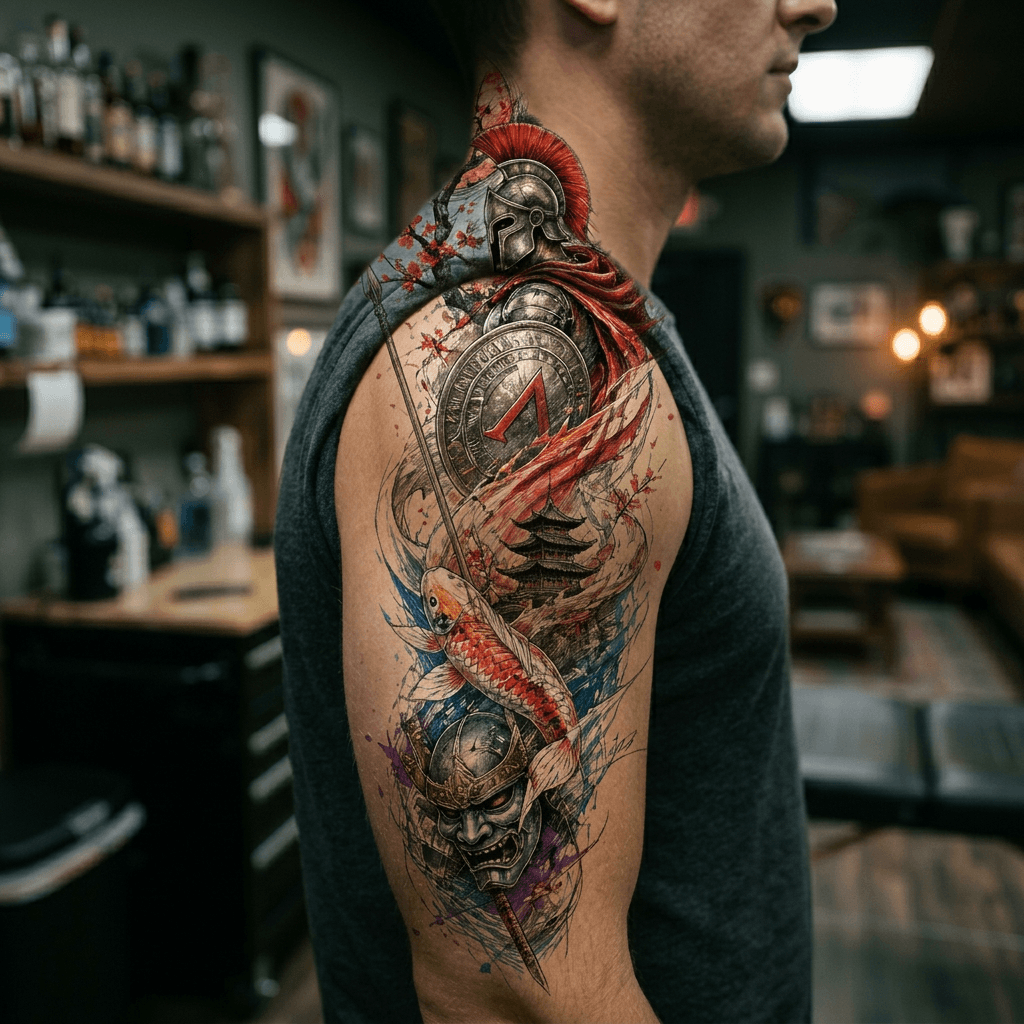 Тату эскиз: Tryon: shoulder