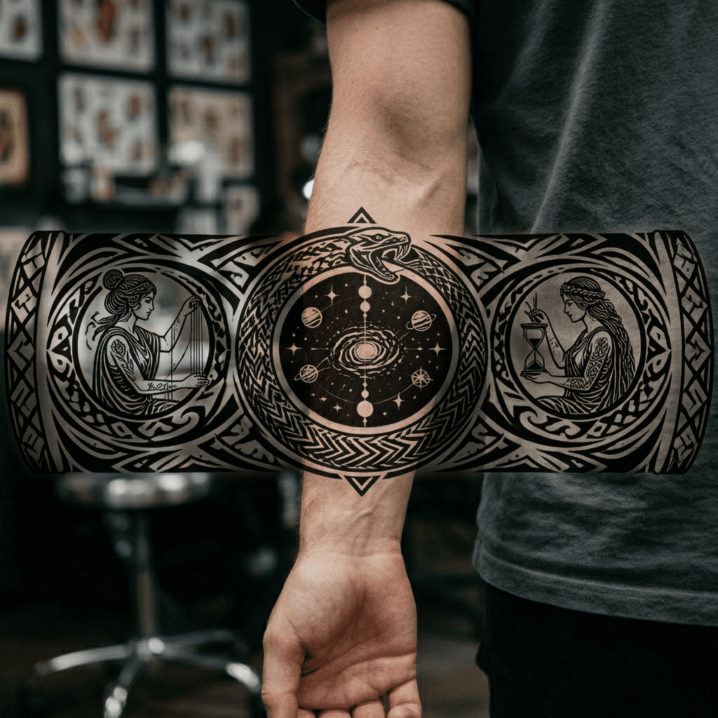 Тату эскиз: Tryon: forearm