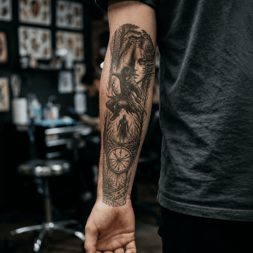 Тату эскиз: Tryon: forearm