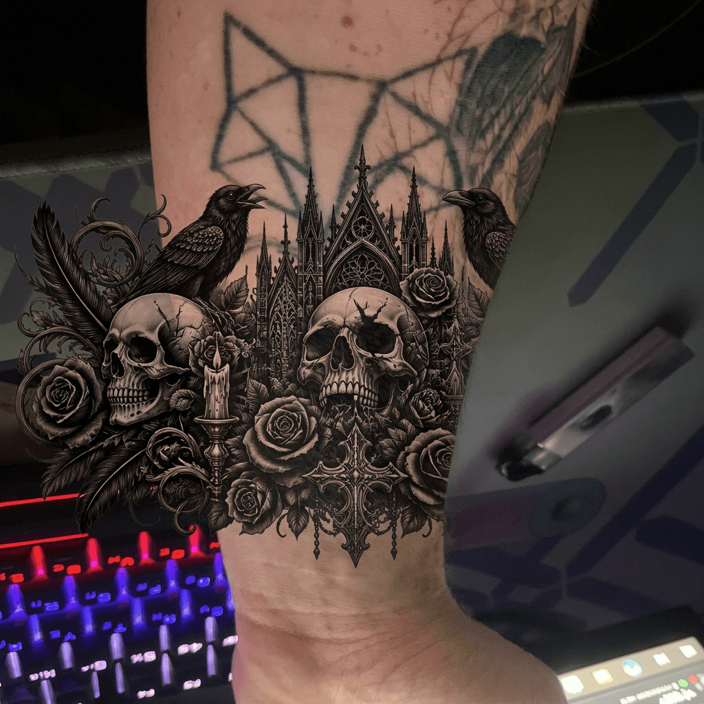Тату эскиз: Tryon: forearm