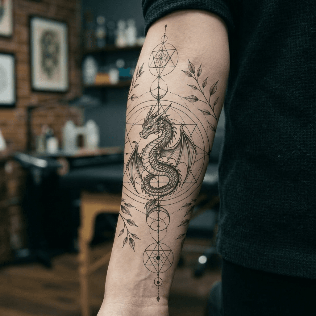 Тату эскиз: Tryon: forearm